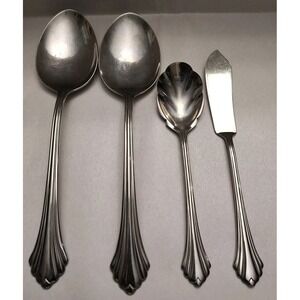 Oneida Bancroft 4 Serving Spoon Butter Knife Sugar Spoon Stainless Flatware USA